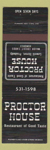 Matchbook Cover - Proctor House Peabody MA