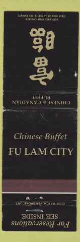 Matchbook Cover - Fu Lam City Chinese Buffet London Cambridge ON Moncton NB WEAR