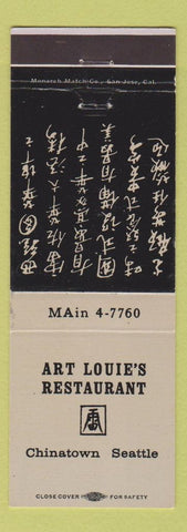 Matchbook Cover - Art Louie's Restaurant Seattle WA