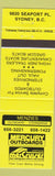 Matchbook Cover - Mercury Outboard Motors Boats Sydney BC