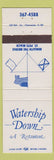 Matchbook Cover - Watership Down Restaurant St Petersburg FL