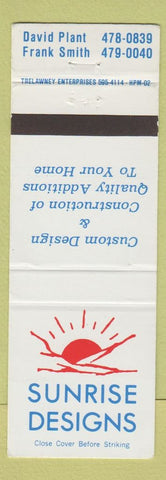Matchbook Cover - Sunrise Designs NO TOWN