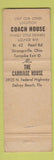 Matchbook Cover - Coach House Harbor Pompano Beach FL lobster WEAR