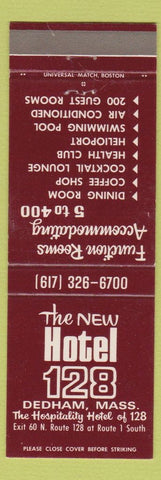 Matchbook Cover - Hotel 128 Dedham MA