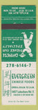 Matchbook Cover - Evergreen Chinese Foods Mississauga ON