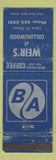 Matchbook Cover - Weir's of Collingwood ON WORN