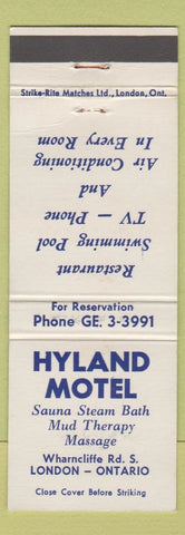 Matchbook Cover - Hyland Motel London ON