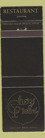 Matchbook Cover - Chez Pierre Restaurant Victoria BC