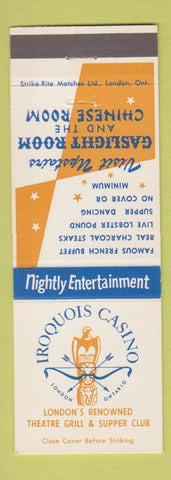 Matchbook Cover - Iroquois Casino London ON