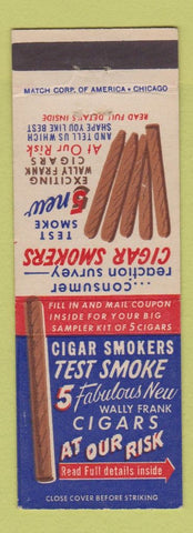 Matchbook Cover - Wally Frank Cigars tobacco