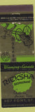 Matchbook Cover - Ricksha Restaurant Winnipeg MB