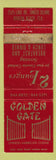 Matchbook Cover - Golden Gate Chinese Food Riviera Beach FL WORN