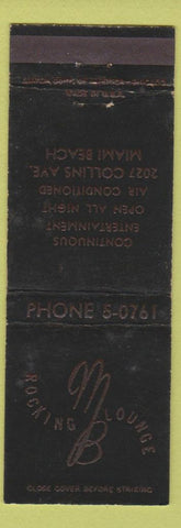 Matchbook Cover - Rocking Miami Beach Lounge FL