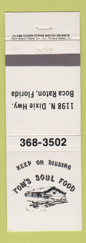 Matchbook Cover - Tom's Soul Food Boca Raton FL