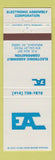 Matchbook Cover - Electgronic Assembly Corp Menasha WI