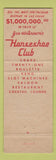 Matchbook Cover - Hanseshoe Club casino restaurant Las Vegas NV