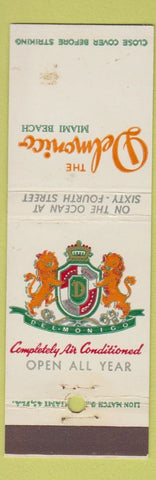 Matchbook Cover - The Delmonico Hotel and restaurant Miami Beach Florida