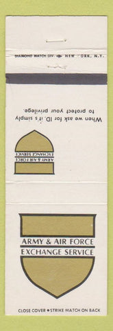 Matchbook Cover - Army Air Force Exchange Service #1 backstrike