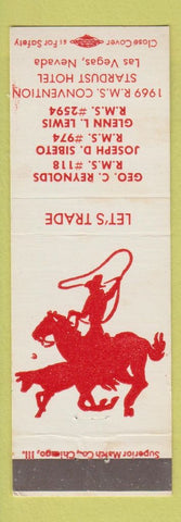 Matchbook Cover - 1969 RMS Stardust Hotel Las Vegas NV match collecting