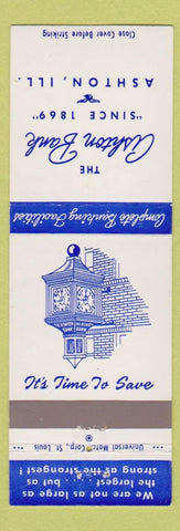 Matchbook Cover - Ashton Bank Ashton IL