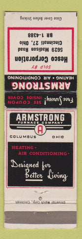 Matchbook Cover - Armstrong Heating Air Conditioning Hesco Cincinnati OH