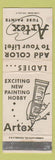 Matchbook Cover - Artex Tube Paints WEAR