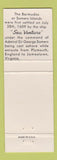 Matchbook Cover - Arms Bermuda Somers Island Sea Venture