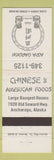 Matchbook Cover - Asia Garden Chinese Food Anchorage AK WEAR