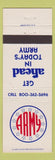 Matchbook Cover - Army Get Ahead Recruiting