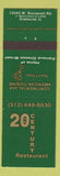 Matchbook Cover - 20th Century Restaurant Elmhurst IL