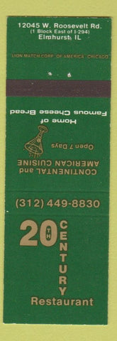 Matchbook Cover - 20th Century Restaurant Elmhurst IL