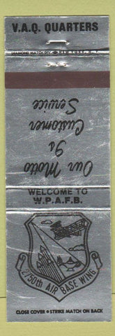 Matchbook Cover - 2750th Air Base Wing VAQ Quarters WEAR