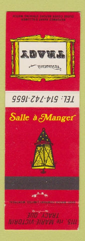 Matchbook Cover - Restaurant Tracy Tracy QC