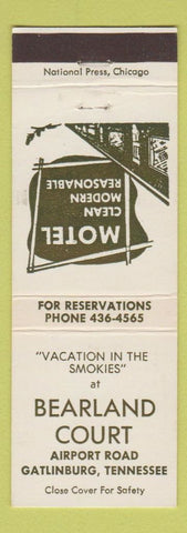 Matchbook Cover - Bearland Court Gatlinburg TN
