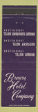 Matchbook Cover - Brown Hotel Company Louisville KY