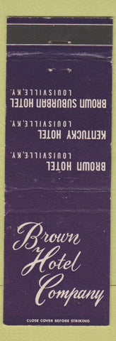 Matchbook Cover - Brown Hotel Company Louisville KY
