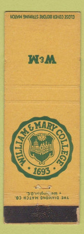 Matchbook Cover - William and Mary College Williamsburg VA