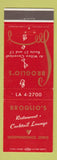 Matchbook Cover - Broglio's Restaurant Independence OH