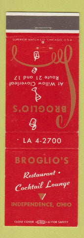 Matchbook Cover - Broglio's Restaurant Independence OH
