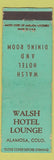 Matchbook Cover - Walsh Hotel Lounge Alamosa Colorado WEAR