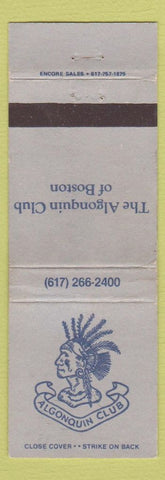 Matchbook Cover - Algonquin Club Boston MA