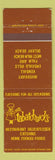 Matchbook Cover Tabatchnick's Restaurant Deli Delray Beach Kendall Palm Aire FL