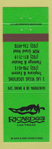 Matchbook Cover - Ricardo's Restaurant Las Vegas NV
