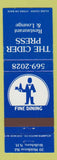 Matchbook Cover - Cider Press Restaurant Wolfeboro NH