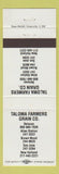 Matchbook Cover - Taloma Framers Grain Delavan Allen Station Brown Wood San Jose