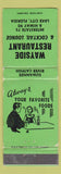 Matchbook Cover - Wayside Restaurant Lake City FL WEAR