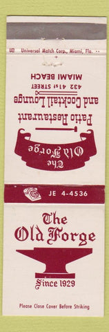 Matchbook Cover - Old Forge Restaurant Miami Beach FL