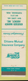 Matchbook Cover - Krueger Harvey Insurance Temperence MI WEAR