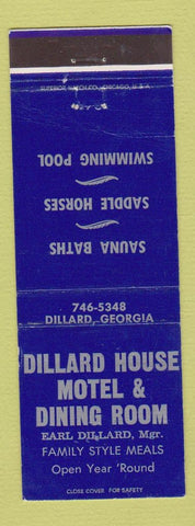Matchbook Cover - Dillard House Motel Dillard GA