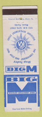 Matchbook Cover - Big M Discount Department Store Miami FL WEAR